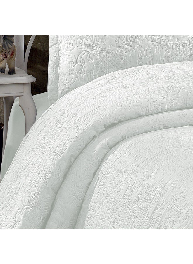 In-House - 4-Piece Terena Quilt Set Polyester White 240 x 190cm - Image 1