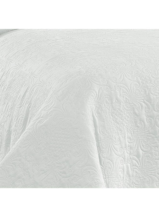In-House - 4-Piece Terena Quilt Set Polyester White 240 x 190cm - Image 1
