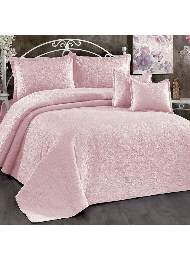 In-House - 3-Piece Terena Quilt Set Polyester Pink 260 x 240cm - Image 1