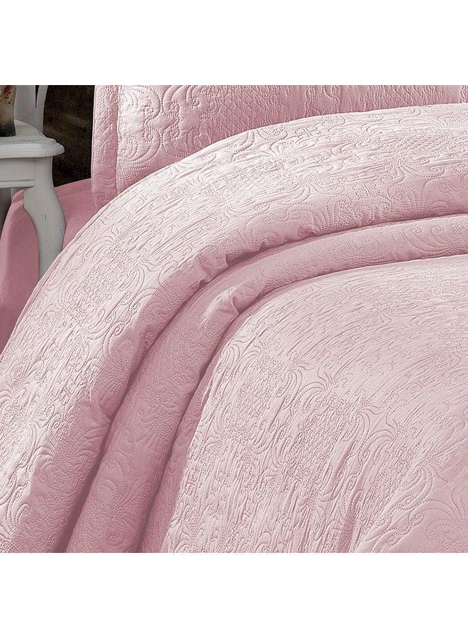 In-House - 3-Piece Terena Quilt Set Polyester Pink 260 x 240cm - Image 1