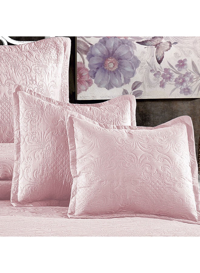In-House - 3-Piece Terena Quilt Set Polyester Pink 260 x 240cm - Image 1