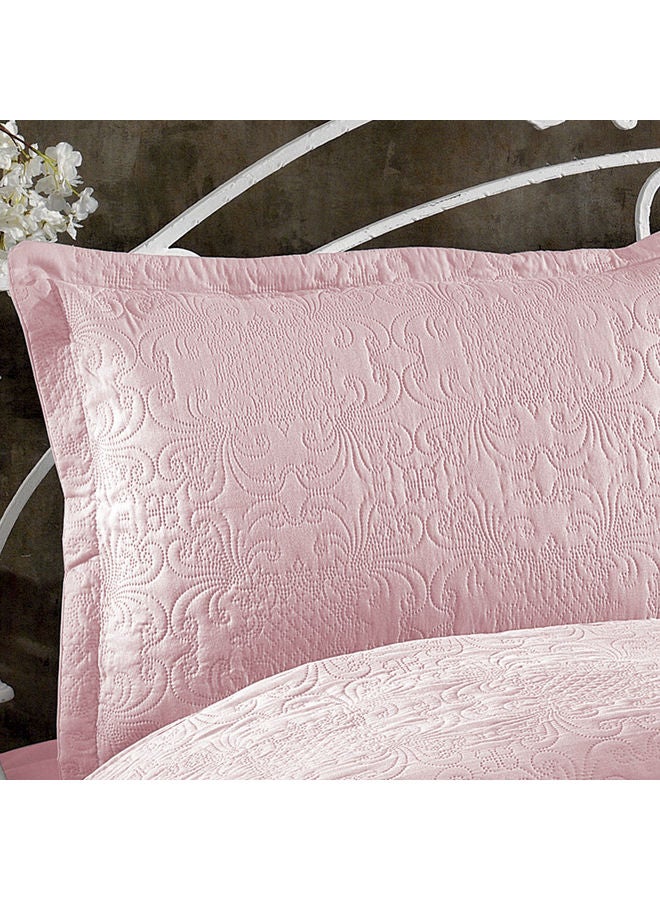 In-House - 3-Piece Terena Quilt Set Polyester Pink 260 x 240cm - Image 1