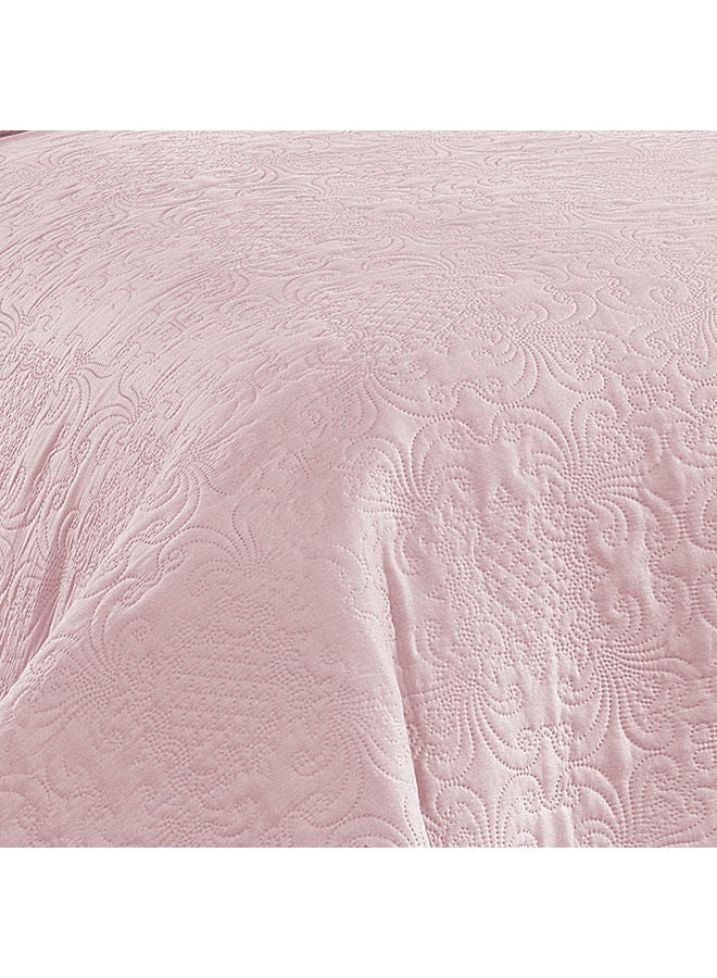 In-House - 3-Piece Terena Quilt Set Polyester Pink 260 x 240cm - Image 1