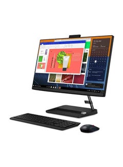IdeaCentre AIO 3 24ITL6 Laptop With 23.8-Inch FHD Touch Screen Display, Core i3-1115G4 Processor/8GB RAM/512GB SSD/Windows 11/Integrated Graphics English/Arabic Black