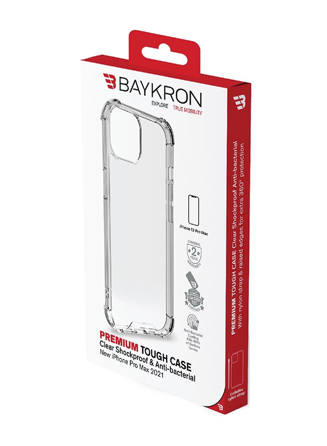 Baykron Tough Antibacterial Protective Case And Cover For iPhone 13 Pro Max Clear  - Image 3