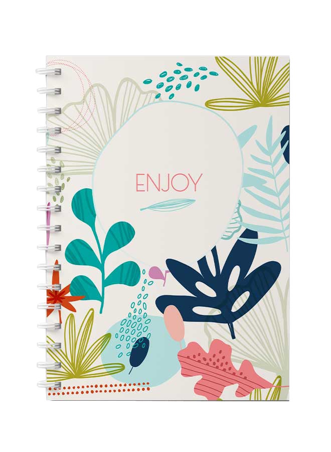 LOWHA Spiral Notebook For School Or Business Note Taking With 60 Sheets Enjoy Abstract Floral Art Multicolour - Image 1