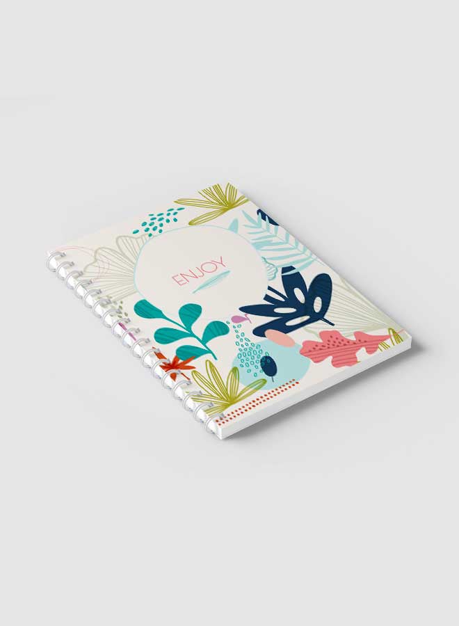 LOWHA Spiral Notebook For School Or Business Note Taking With 60 Sheets Enjoy Abstract Floral Art Multicolour - Image 2