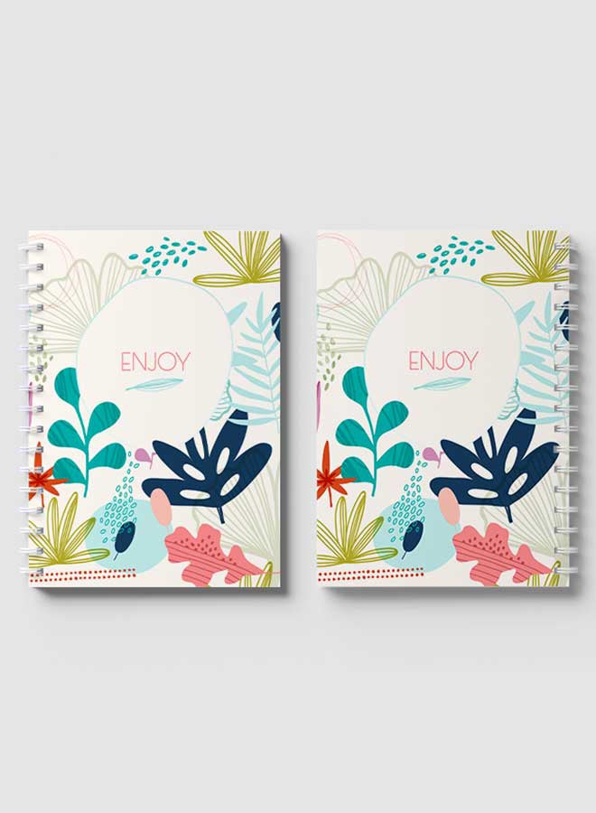 LOWHA Spiral Notebook For School Or Business Note Taking With 60 Sheets Enjoy Abstract Floral Art Multicolour - Image 4