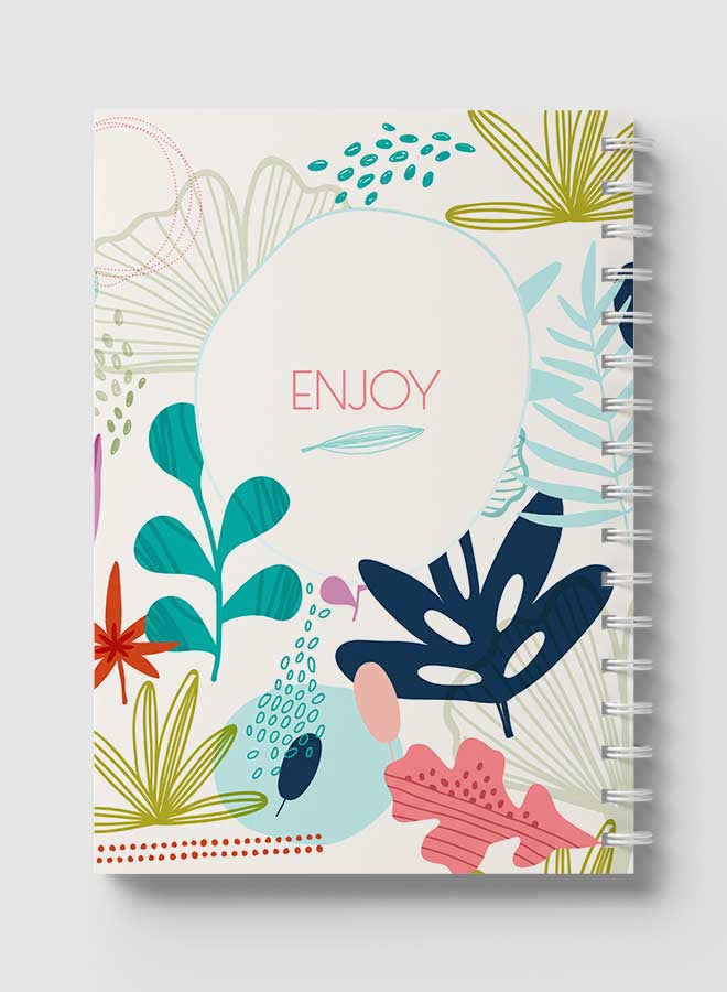 LOWHA Spiral Notebook For School Or Business Note Taking With 60 Sheets Enjoy Abstract Floral Art Multicolour - Image 5