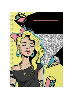 LOWHA Spiral Notebook For School Or Business Note Taking With 60 Sheets Retro Design With Woman Art Multicolour  - Image 1