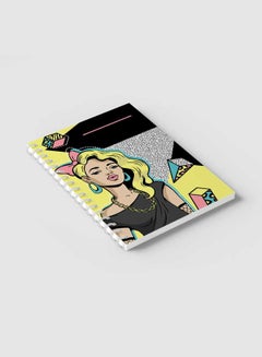LOWHA Spiral Notebook For School Or Business Note Taking With 60 Sheets Retro Design With Woman Art Multicolour  - Image 2