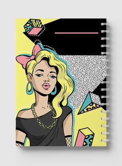 LOWHA Spiral Notebook For School Or Business Note Taking With 60 Sheets Retro Design With Woman Art Multicolour  - Image 5