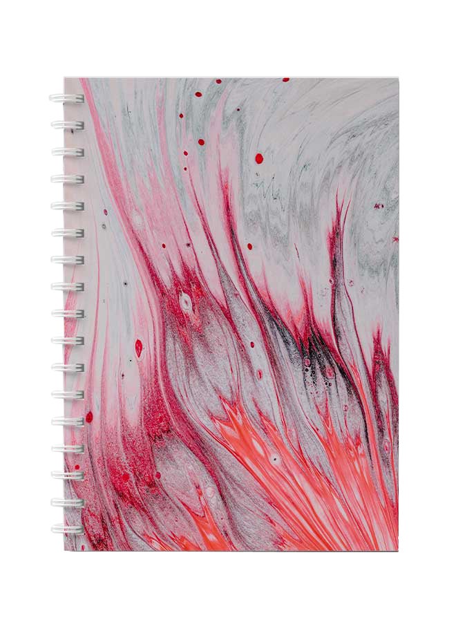 LOWHA Spiral Notebook For School Or Business Note Taking with 60 Sheets Liquid Coloured Paint Mix Multicolour - Image 1