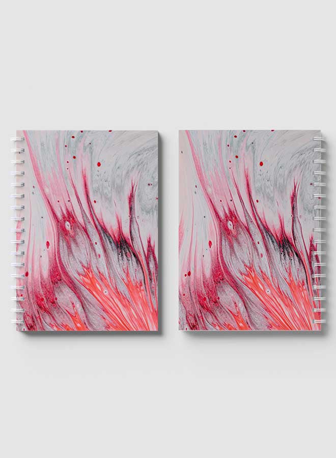 LOWHA Spiral Notebook For School Or Business Note Taking with 60 Sheets Liquid Coloured Paint Mix Multicolour - Image 4