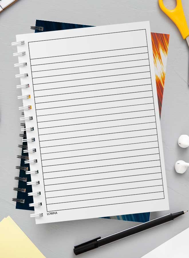 LOWHA Spiral Notebook For School Or Business Note Taking with 60 Sheets Light And Glass Abstarct Effect Multicolour - Image 3