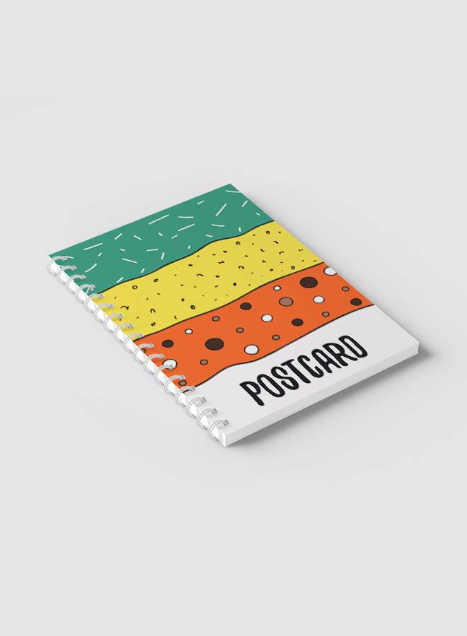 LOWHA Spiral Notebook For School Or Business Note Taking with 60 Sheets Postcard Shape Art Multicolour - Image 2