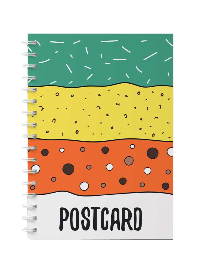 LOWHA Spiral Notebook For School Or Business Note Taking with 60 Sheets Postcard Shape Art Multicolour - Image 1