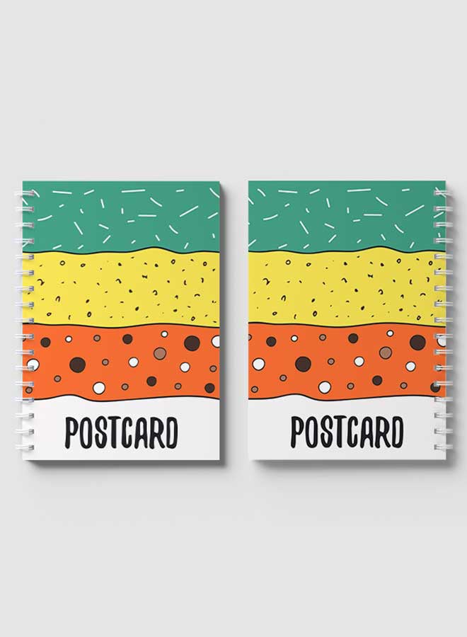 LOWHA Spiral Notebook For School Or Business Note Taking with 60 Sheets Postcard Shape Art Multicolour - Image 4