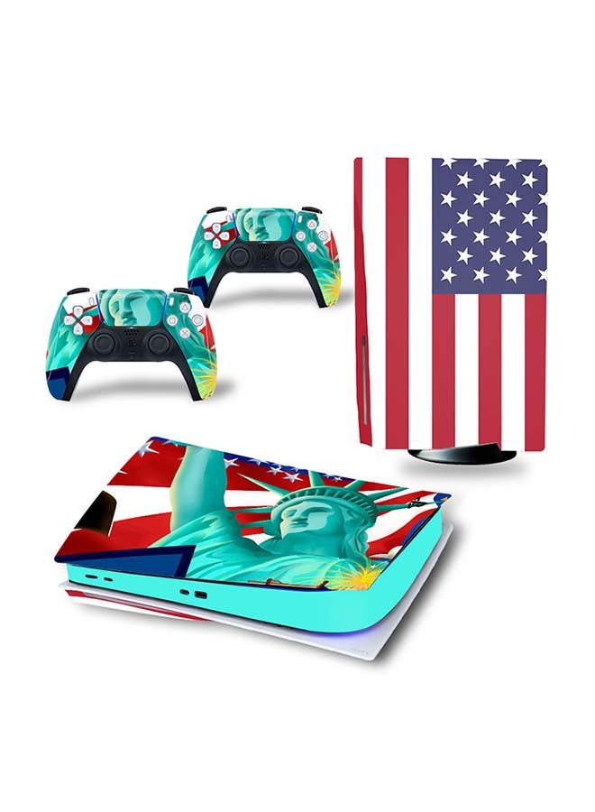Vinyl Decal - Console and Controller Decal Sticker Set For PlayStation 5 Disc Version - Image 1