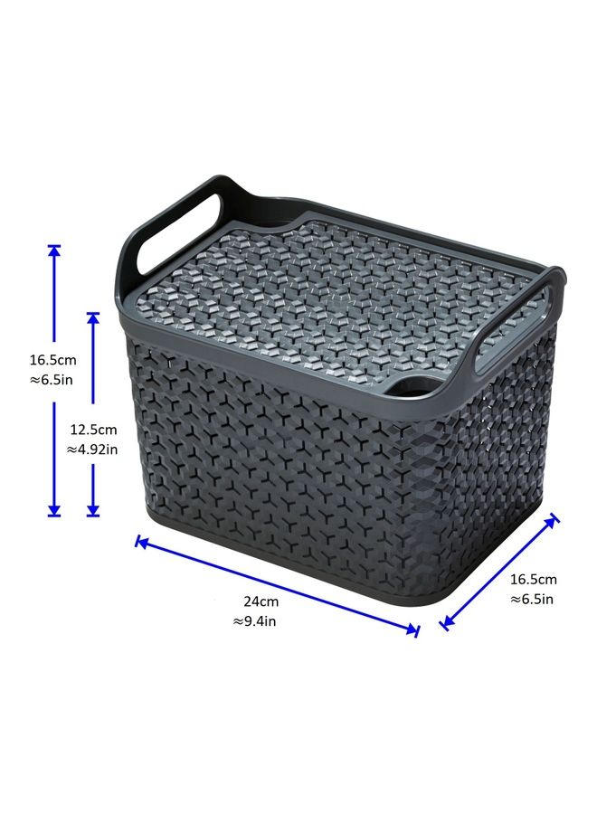 Strata Small Urban Store Basket Grey 24 x 16.5 x 16.5cm - Image 2