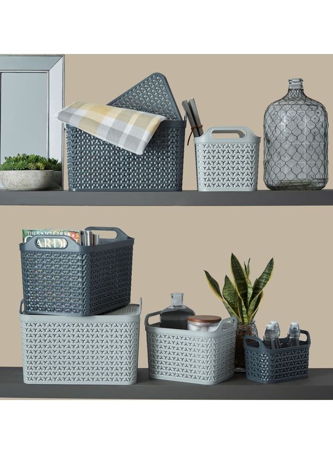Strata Small Urban Store Basket Grey 24 x 16.5 x 16.5cm - Image 3