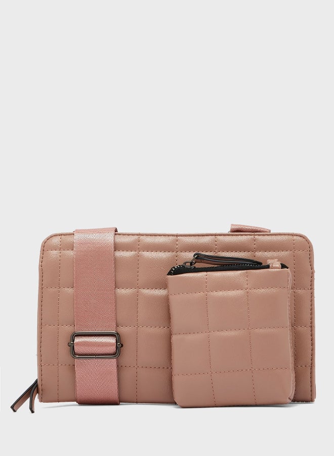 CALL IT SPRING - Duo Crossbody Bag With Coin Purse Pink - Image 1