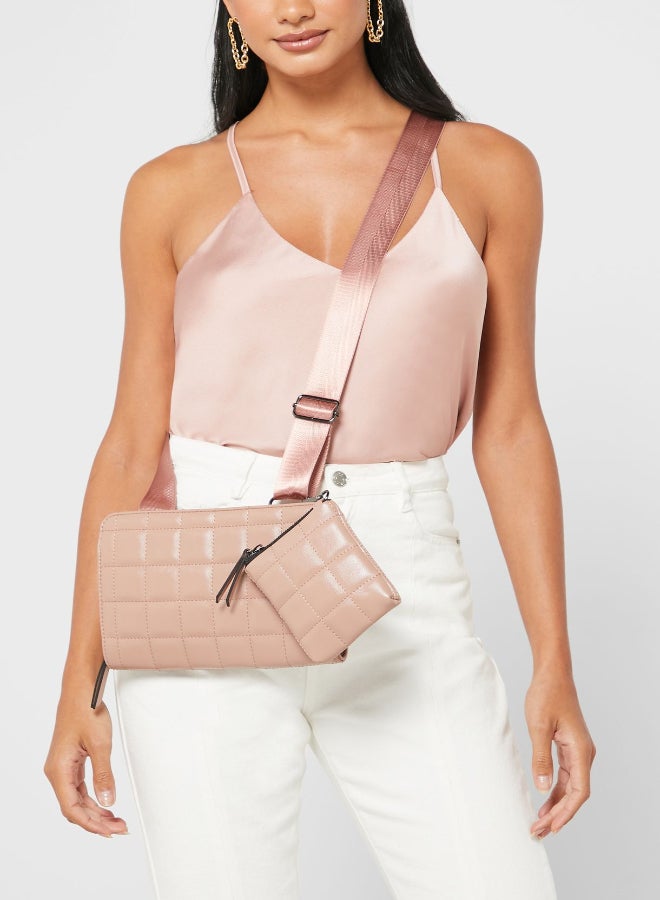 CALL IT SPRING - Duo Crossbody Bag With Coin Purse Pink - Image 1