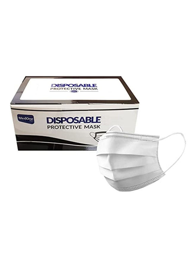 MedOne 40-Piece 3 Ply Face Mask For Adults Individually Packed White - Image 1