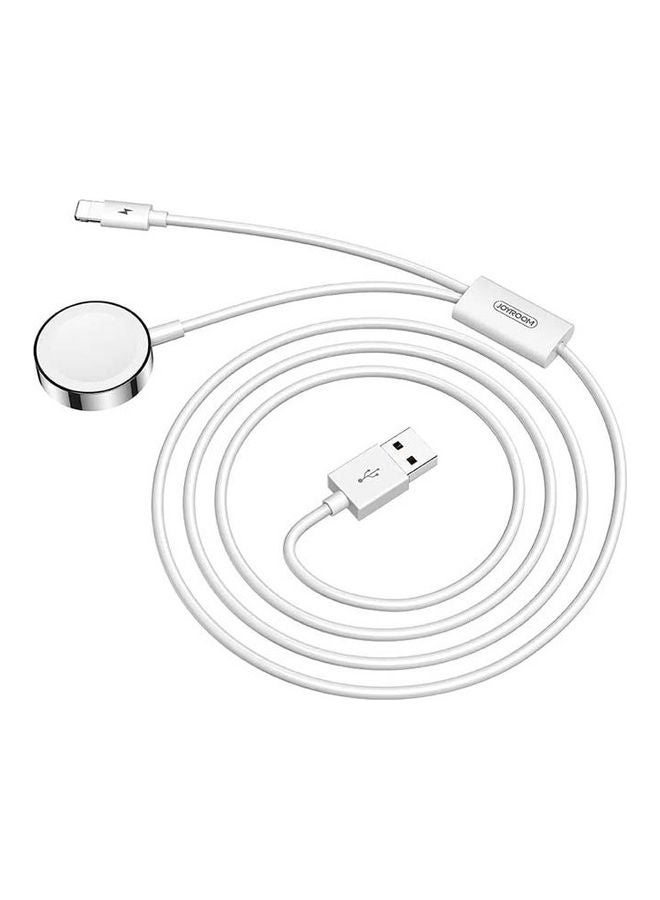 JOYROOM Magnetic 2 In 1 Charging Cable  Ben Series Lightning & Apple White  - Image 1
