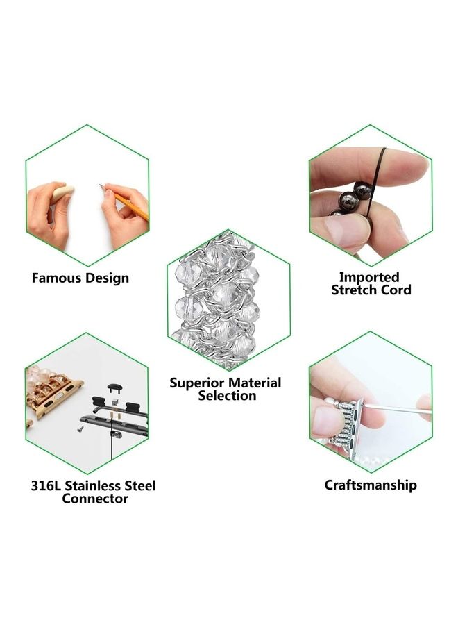 Rock Pow - Replacement Crystal Beaded Stretch Elastic Strap For Apple Watch iWatch Series 7/6/5/4/3/2/1 38/40/41MM White - Image 1
