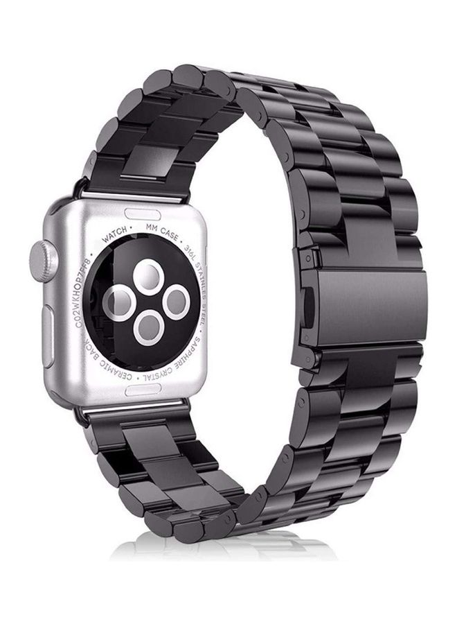 Rock Pow - Stainless Steel Replacement Band For Apple Watch 42/44/45/49mm Series 7/6/5/4/3/2/1 Black - Image 1