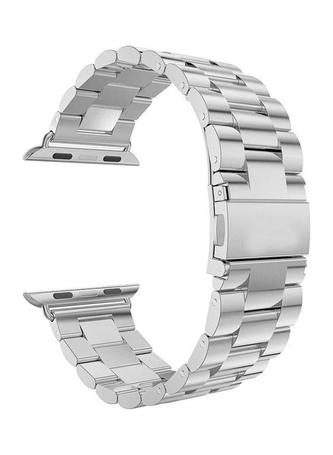 Rock Pow - Stainless Steel Replacement Band For Apple Watch Series 7/6/5/4/3/2/1 38/40/41MM Silver - Image 1