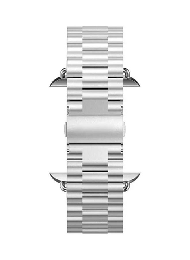 Rock Pow - Stainless Steel Replacement Band For Apple Watch Series 7/6/5/4/3/2/1 38/40/41MM Silver - Image 1