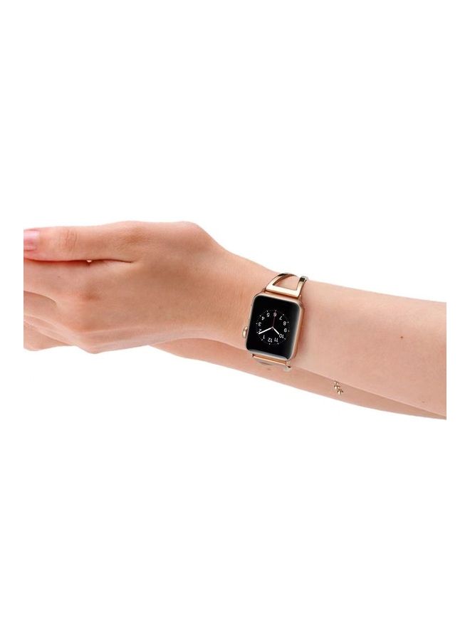 Rock Pow - Replacement Bracelet Band For Apple Watch Series  7/6/5/4/3/2/1 42/44/45MM Rose Gold - Image 1