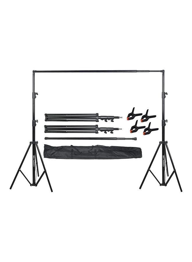 Coopic - S06 Adjustable Backdrop Support Photography Stand Set Black - Image 1