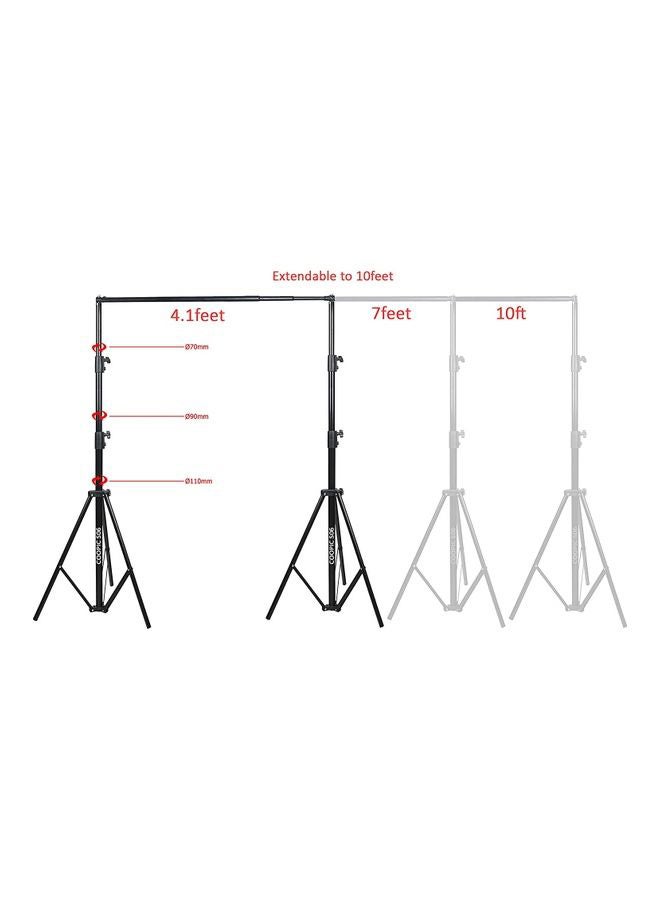 Coopic - S06 Adjustable Backdrop Support Photography Stand Set Black - Image 1