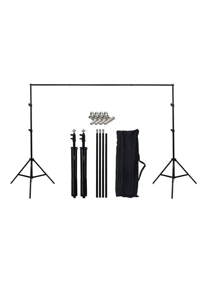 Coopic - S03 Photography Video Background Stand 4 Clamps With Carrying Bag Black - Image 1