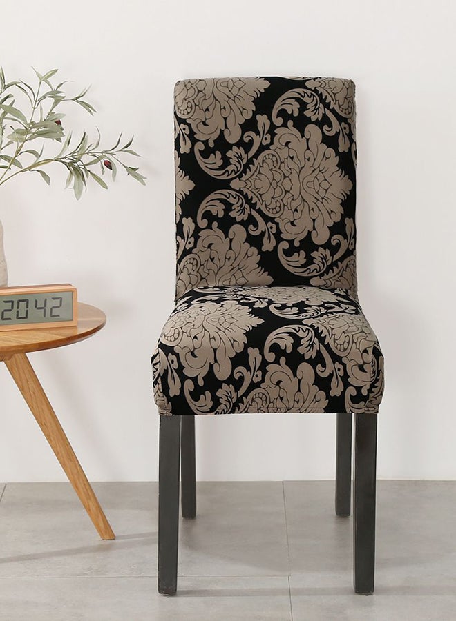 Sharpdo Retro Print Stretch Chair Cover Brown/Black 38x38x45cm  - Image 2