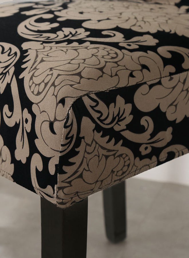 Sharpdo Retro Print Stretch Chair Cover Brown/Black 38x38x45cm  - Image 3