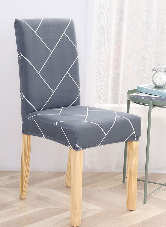 Sharpdo Simple Line Stretch Chair Cover Grey 38x38x45cm  - Image 1