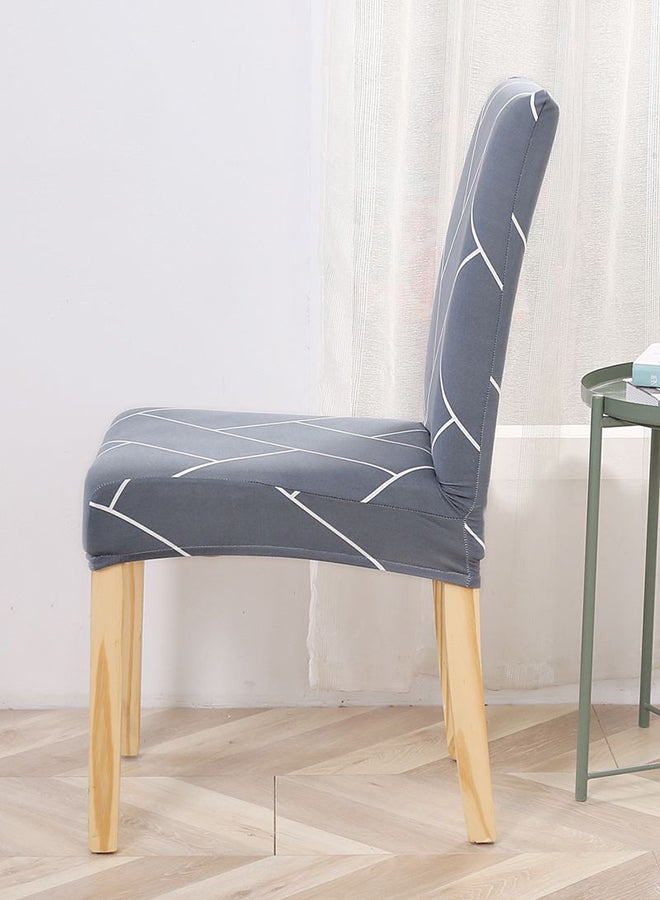 Sharpdo Simple Line Stretch Chair Cover Grey 38x38x45cm  - Image 3