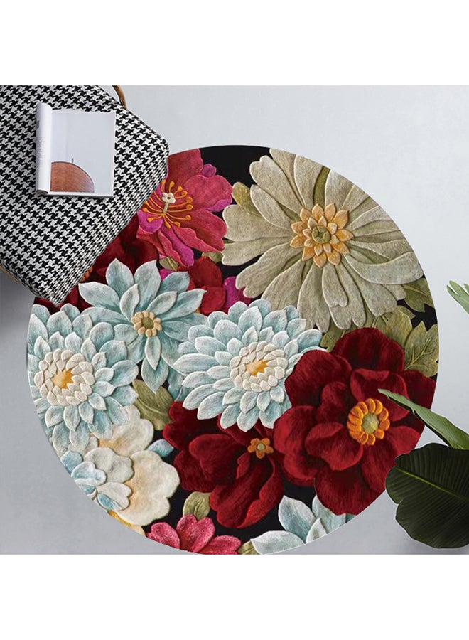 Sharpdo Shaggy Patterned Fluffy Carpets Round Polypropylene Multicolour 120x120cm - Image 2