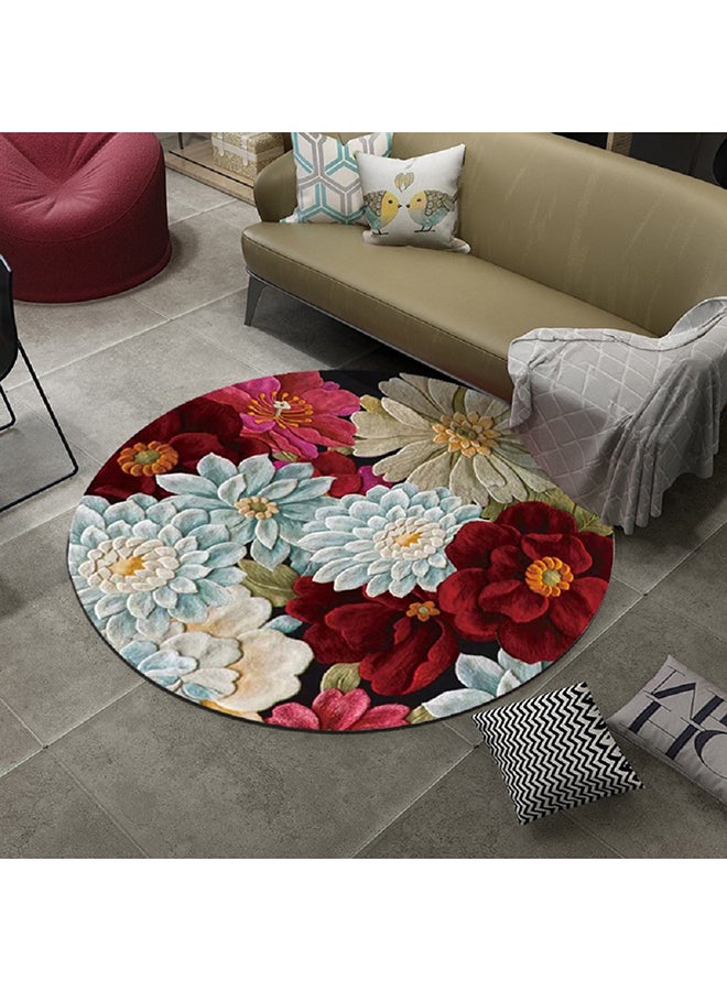 Sharpdo Shaggy Patterned Fluffy Carpets Round Polypropylene Multicolour 120x120cm - Image 1