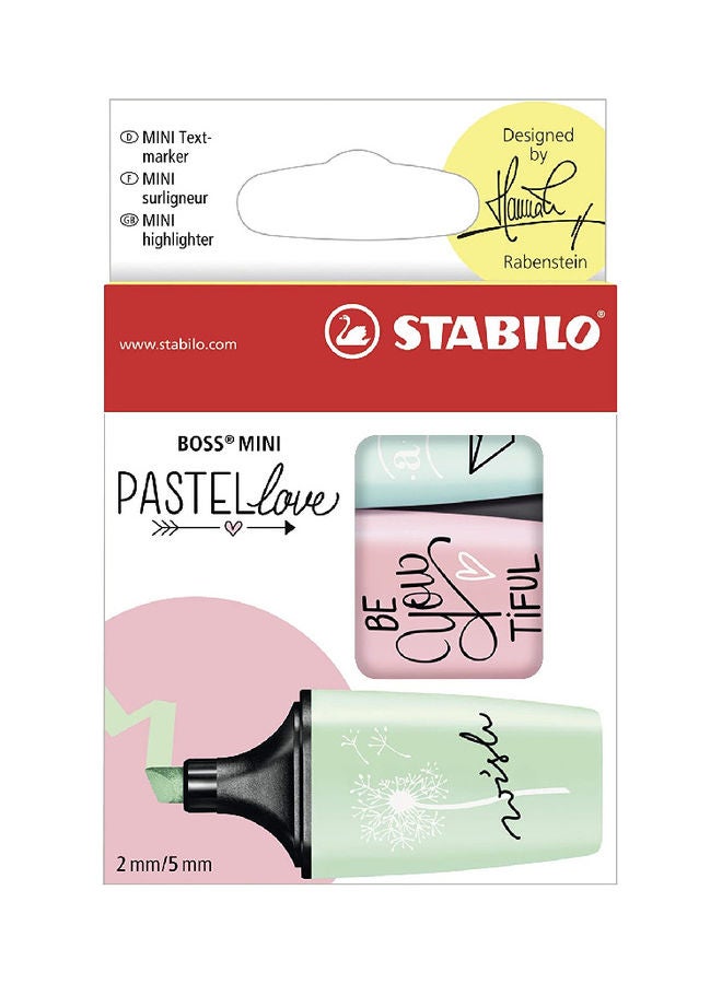 STABILO 3-Piece Boss Highlighter Mini Pastel Multicolour - Image 1