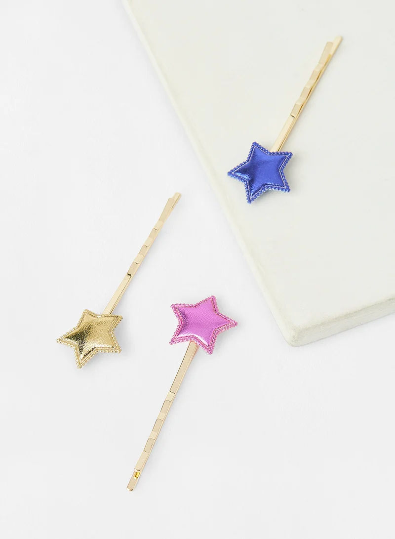 MANGO Star Hair Clip (Pack of 3) Gold