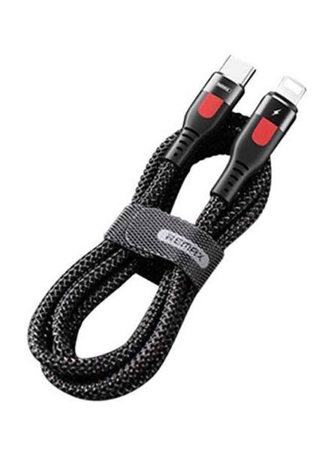 ريماكس كابل شحن سريع من Type C إلى Lightning لون أسود. - Image 2