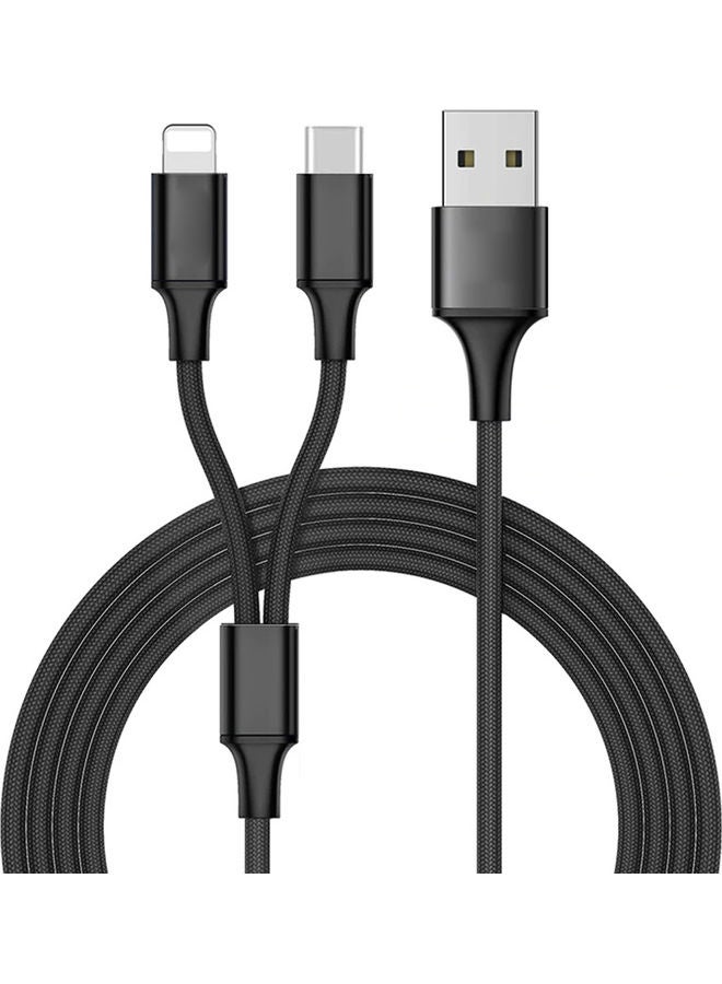 iends - 2 in 1 Lightning And Type C Cable Black - Image 1