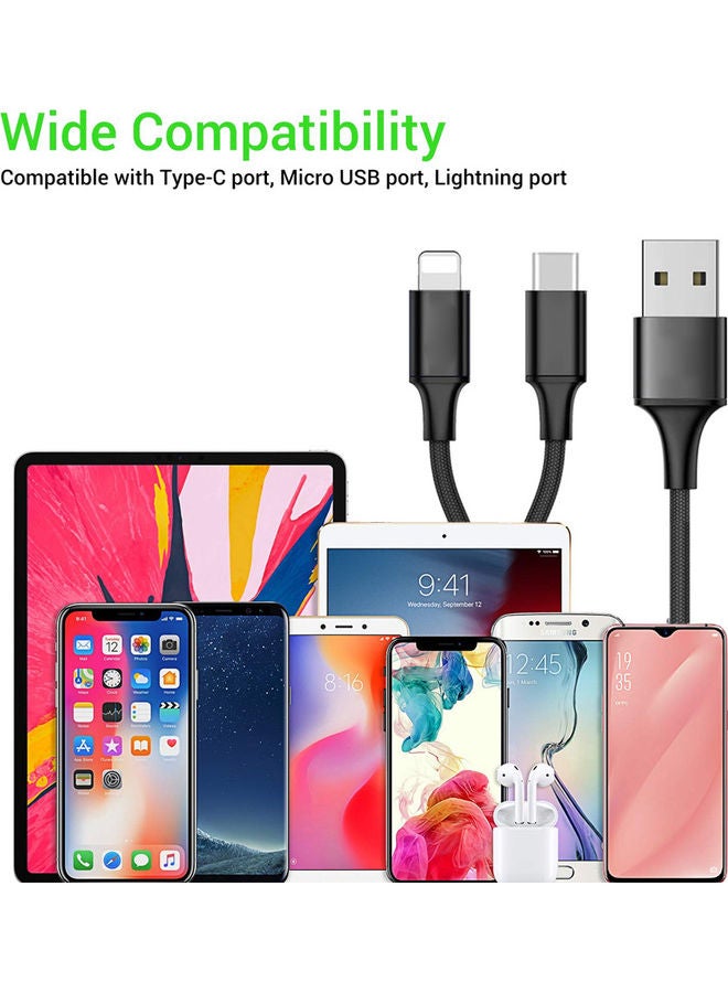 iends - 2 in 1 Lightning And Type C Cable Black - Image 1