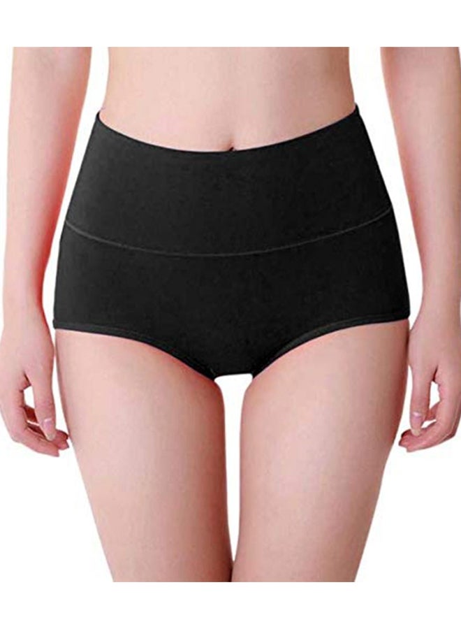 Generic Pack of 3 Women's Cotton High Waist Full Coverage Hipster Panty, Free size Black/Beige/Grey  - Image 2