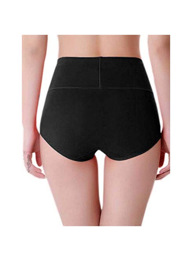 Generic Pack of 3 Women's Cotton High Waist Full Coverage Hipster Panty, Free size Black/Beige/Grey  - Image 3